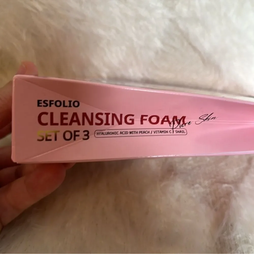 ESFOLIO SET OF 3 CLEANSING HYALURONIC ACID FOAM PEACH VITAMIN C SNAIL
